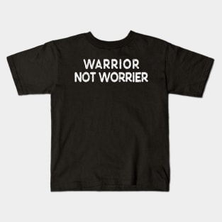 Warrior Not Worrier Childhood Cancer Kids T-Shirt